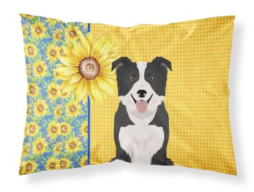 Summer Sunflowers Black and White Border Collie Standard Pillowcase Lightweight Super Soft Easy Care Decorative Artwork Pillowcase, Standard
