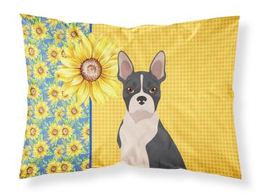 Summer Sunflowers Black Boston Terrier Standard Pillowcase Lightweight Super Soft Easy Care Decorative Artwork Pillowcase, Standard