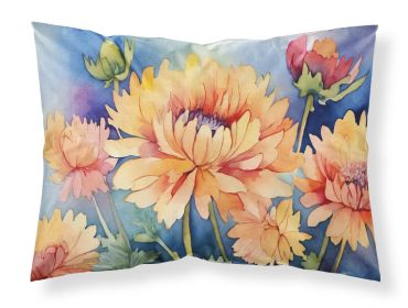 Chrysanthemums in Watercolor Standard Pillowcase Lightweight Super Soft Easy Care Decorative Artwork Pillowcase, Standard