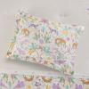 Floral Reversible Cotton Duvet Cover Set with Throw Pillow