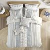 Cotton Printed Duvet Cover Set with Chenille