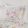 Floral Reversible Cotton Duvet Cover Set with Throw Pillow