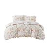 Floral Reversible Cotton Duvet Cover Set with Throw Pillow