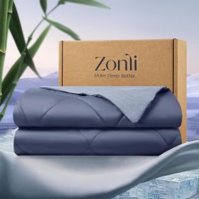 ZonLi Z-Magic Cooling Comforter King/California King, Hypoallergenic Bamboo Viscose, Lightweight Breathable Soft Summer Blanket for Hot Sleepers (Color: Blue, size: 90*108)