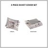 3 Piece Floral Printed Duvet Cover Set